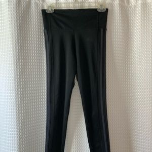 Adidas Black Climalite leggings with gray stripes
